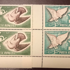 Romania (1965) LP 617 Ziua marcii postale romanesti, blocuri de 4