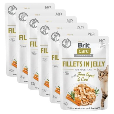 BRIT Care Cat Fillets in Jelly with Fine Trout &amp;amp;amp; Cod 6 x 85 g foto