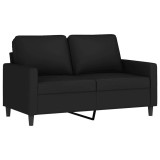 Cumpara ieftin Canapea cu 2 locuri, negru, 120 cm, catifea