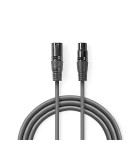 Cablu Digital DMX XLR 3-pini tata - XLR 3-pini mama 110 Ohm 1.5m gri Nedis