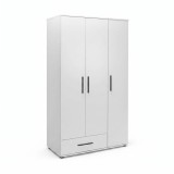 Cumpara ieftin Dulap Haine Adore Trendline, 3 usi, 1 sertar, Alb - Stejar, 103x187x52 cm