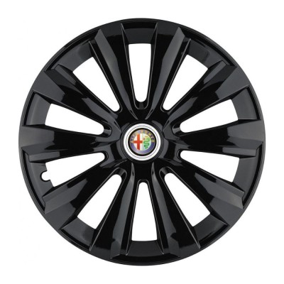 Set 4 Capace Roti, potrivite jantelor de R15, pentru Alfa Romeo, model delta negru foto