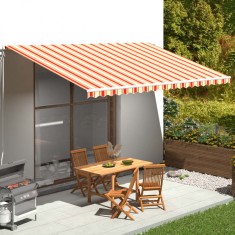 vidaXL P&acirc;nză de rezervă copertină, galben și portocaliu, 5x3 m