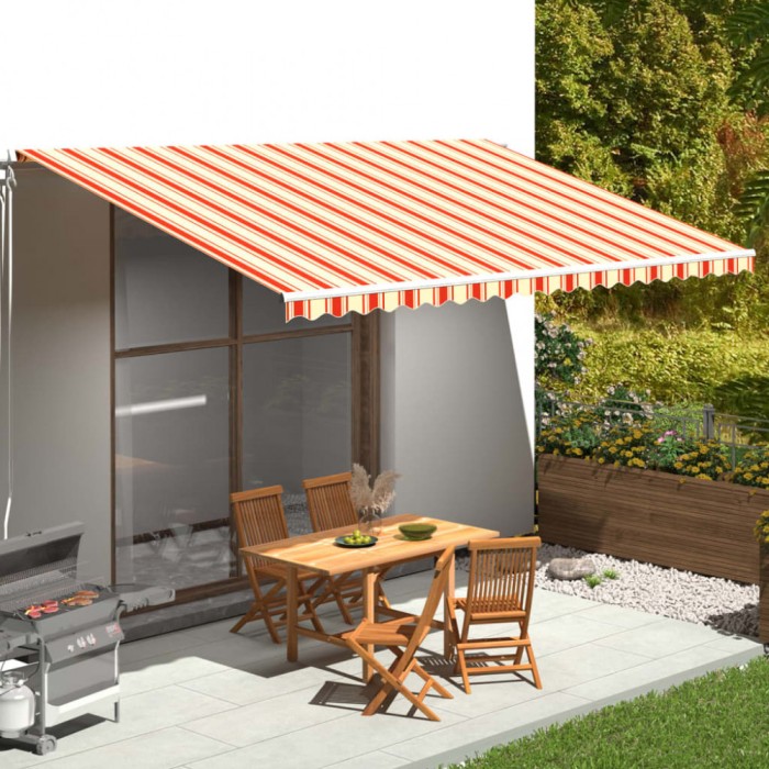 P&acirc;nză de rezervă copertină, galben și portocaliu, 5x3 m