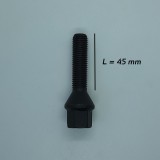 Prezon janta aliaj negru M12x1.5 45 mm Renault, Dacia, Opel, Suzuki, Saab, BMW