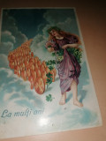 CARTE POSTALA / FELICITARE ,STAMPILA BRAILA , COFETARIA REGALA ,ANII 1900