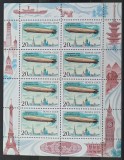 Minicoală URSS 1991 - Dirigibilul LZ-127 Graf Zeppelin, Margini Ilustrate, MNH (Mi. 6220) -A242