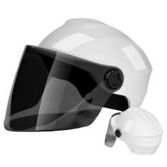 Casca scuter/bicicleta electrica Unisex cu vizor, marime universala 54-60 cm, Alb, FIXATO