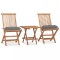 vidaXL Set mobilier exterior pliabil cu perne, 3 piese, lemn masiv tec 3063214