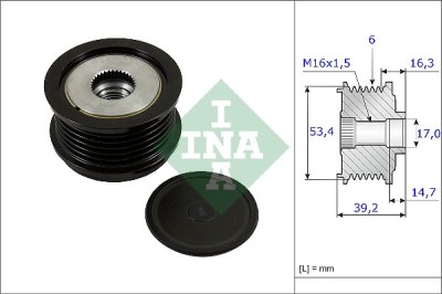 INA 535 0236 10 Sistem roata libera, generator foto
