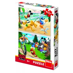 Puzzle 2 in 1 - Mickey campionul - 77 piese