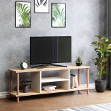 Masa TV Eroskobing 43x120x29 cm efect lemn alb [en.casa] HausGarden Leisure