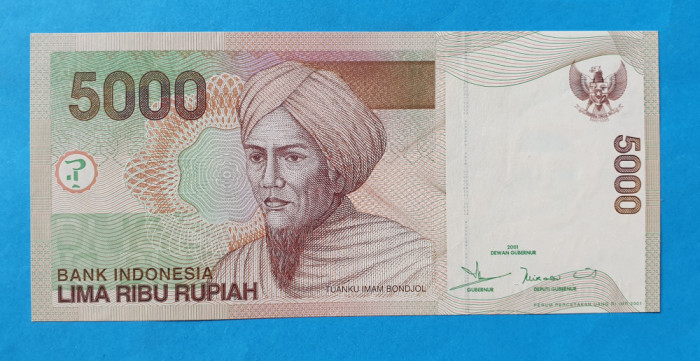 5000 Rupiah 2001 Indonezia - Bancnota SUPERBA - UNC