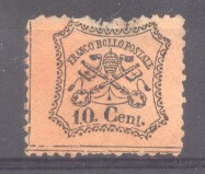 Italy Papal State 1868 Coat of arms 10C Mi.22y MH fault AM.330 foto