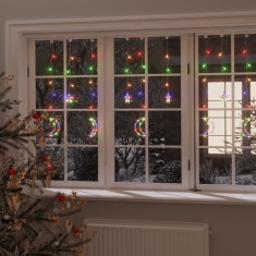 Gossi lumini luna si stele, 138 led-uri, multicolor, cu telecomanda