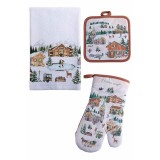 Set Craciun textile bucatarie HM 38 x 64 H, 18 x 30 H, 18 x 18 H