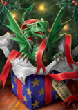 Felicitare Crăciun cu dragonel Cadoul Surpriza