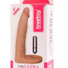 Ultra Soft Double 3 - Strap-on realist, cu vibrații, 17.8 cm