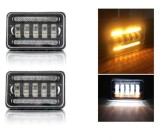 Cumpara ieftin Set de 2 bucati, LED halogen universal 5 , 12V-24V faza scurta lunga cu DRL lumini de zi, semnalizator alb-galben 8000lm pentru ATV, jeep, camion, tra