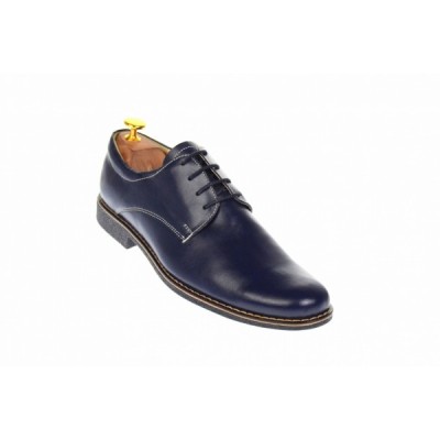 Oferta marimea 42 - Pantofi barbati, casual- eleganti, din piele naturala, bleumarin inchis, LP80BLM foto