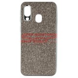 Husa Samsung Galaxy A40, TPU Leather Denim, Gri - Protectie Premium