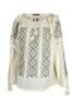Bluza dama tip ie 124, crem/negru , marimea M, Casual, Bumbac
