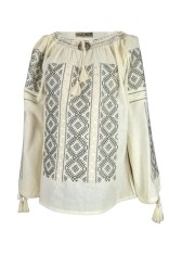 Bluza dama tip ie 124, crem/negru , marimea L