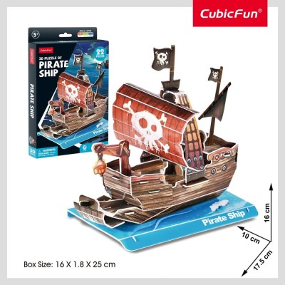 Cubic Fun - Puzzle 3D nava pirati 22 piese foto