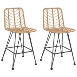 Cumpara ieftin Taburete de bar, 2 buc., 45x56x103,5 cm, ratan PE si otel
