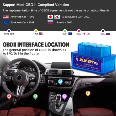 Tester auto mini, OBD II, ELM 327, Bluetooth foto