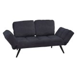 Canapea extensibila 3 locuri, Pako World, Jackie, Antracit-Negru, 190x78x75 cm