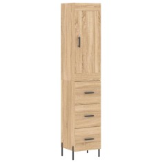 Dulap inalt, stejar sonoma, 34,5x34x180 cm, lemn prelucrat