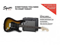 Set chitara Squier Affinity Strat HSS cu Fender Frontman 15G foto