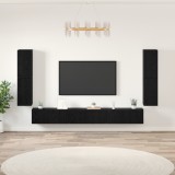 vidaXL Set comodă TV cu ușă 5 pcs Stejar negru Lemn compozit
