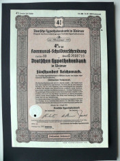 Titlu De Stat Obligatiune Germania 1941-500-Reichsmark foto