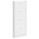 Cumpara ieftin Pantofar, alb extralucios, 59x17x150 cm, lemn compozit