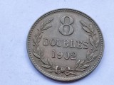 319. Moneda Guernesey 8 doubles 1902 (tiraj 235.000 buc)