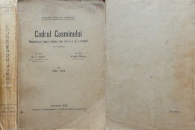 Codrul Cosminului, Cernauti, 1932, director Ion Nistor; Teodor Balan, Vornicia foto