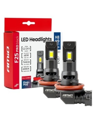 Set 2 leduri auto H8, H9, H11, H16 Canbus, 68W, 7646Lm, 6000k, 12V-24V, Amio foto
