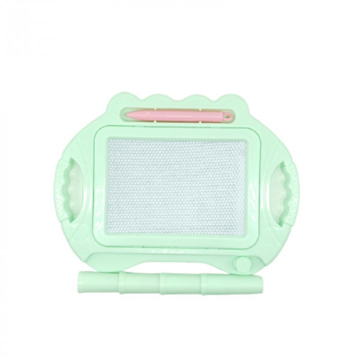 Tabla magnetica pentru desen flippy, pix, forma dreptunghi, dimensiuni 23x17 cm, dezvolta creativitatea, cu picioare suport, verde
