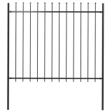 vidaXL Gard de grădină cu v&acirc;rf ascuțit, negru, 1,8 m, oțel