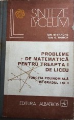 Probleme de matematica pentru treapta I de liceu Ion Mitrache, Ion G. Borca