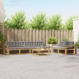 vidaXL Set de canapele de exterior cu pernă 6 pcs Alb și gri deschis 3386100
