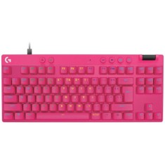 Tastatura mecanica gaming Logitech PRO X TKL RAPID, switch-uri analog, multipoint action, lightsync RGB, Magenta