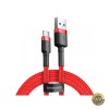 Cablu USB-A la USB-C Baseus Cafule 60W, 1m, Rosu, Incarcare Rapida, Transfer Date