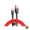 Cablu Date si Incarcare USB-A - USB-C Baseus Cafule 60W 1m Rosu