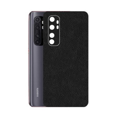 Set Folii Skin Acoperire 360 Compatibile cu Xiaomi Mi Note 10 Lite (2 Buc) - ApcGsm Wraps Leather Black foto