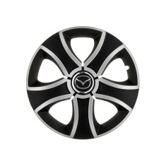 Set 4 Capace Roti 14 inchi (R14) Bis Gri-Negru, Compatibile Cu Mazda