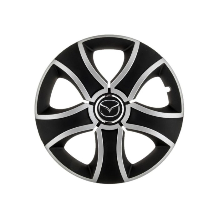 Set 4 Capace Roti 15 inchi (R15) Bis Gri-Negru, Compatibile Cu Mazda