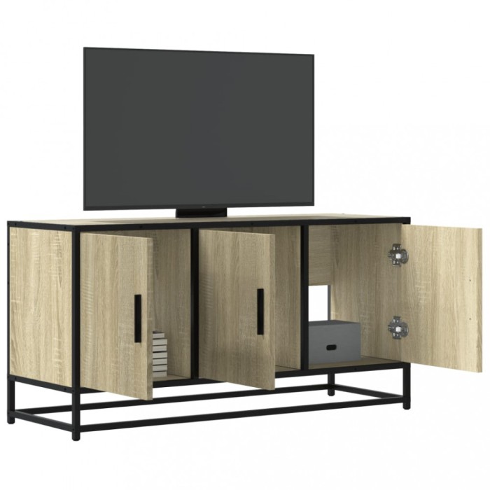 vidaXL Dulap TV stejar sonoma, 100x35x50 cm lemn prelucrat și metal 848830